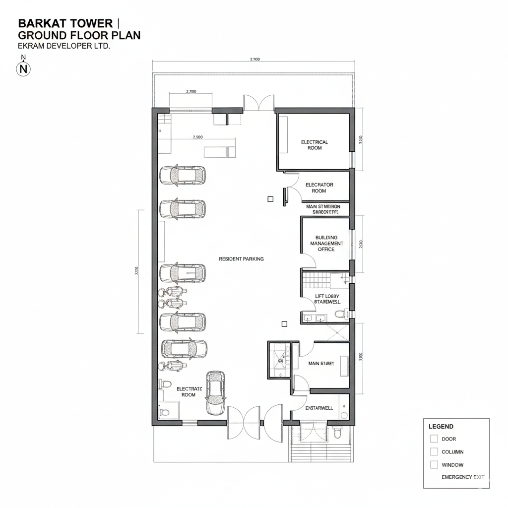 Ground floor parking plan Dhaka, Bangladesh